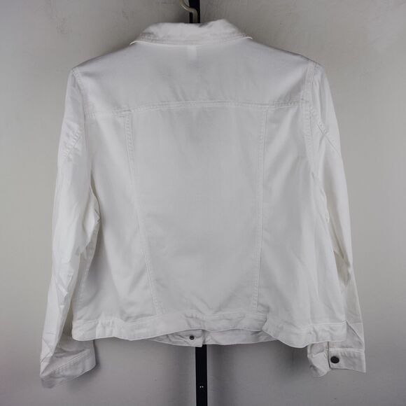 Lane Bryant White Denim Jacket Lightweight Lyocell Cotton - Picture 2 of 8
